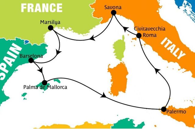 Costa Toscana Balear Adaları &Batı Akdeniz &Sicilya